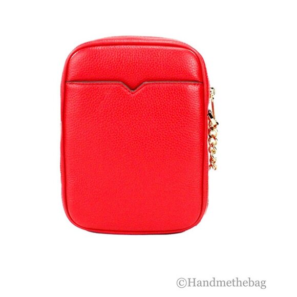 NEW Michael Kors Jet Set Travel Med North South Chain Crossbody Bag Bright Red - Picture 3 of 7